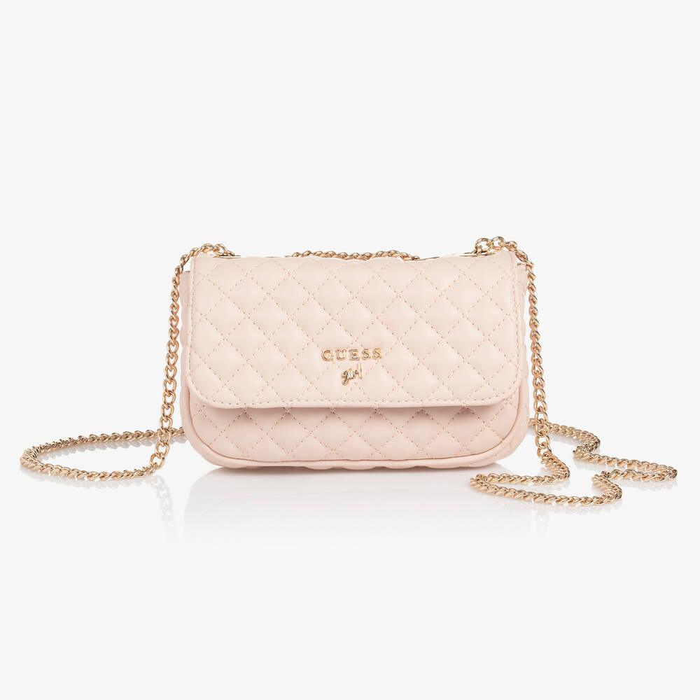 Guess - Girls Pink Faux Leather Shoulder Bag (17cm) | Childrensalon