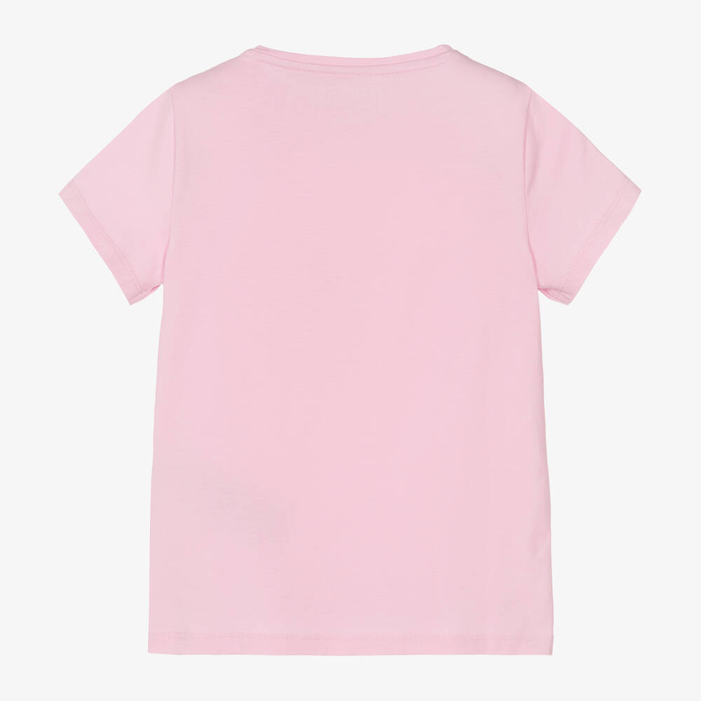 Guess-Girls Pink Floral Cotton T-Shirt | Childrensalon Outlet