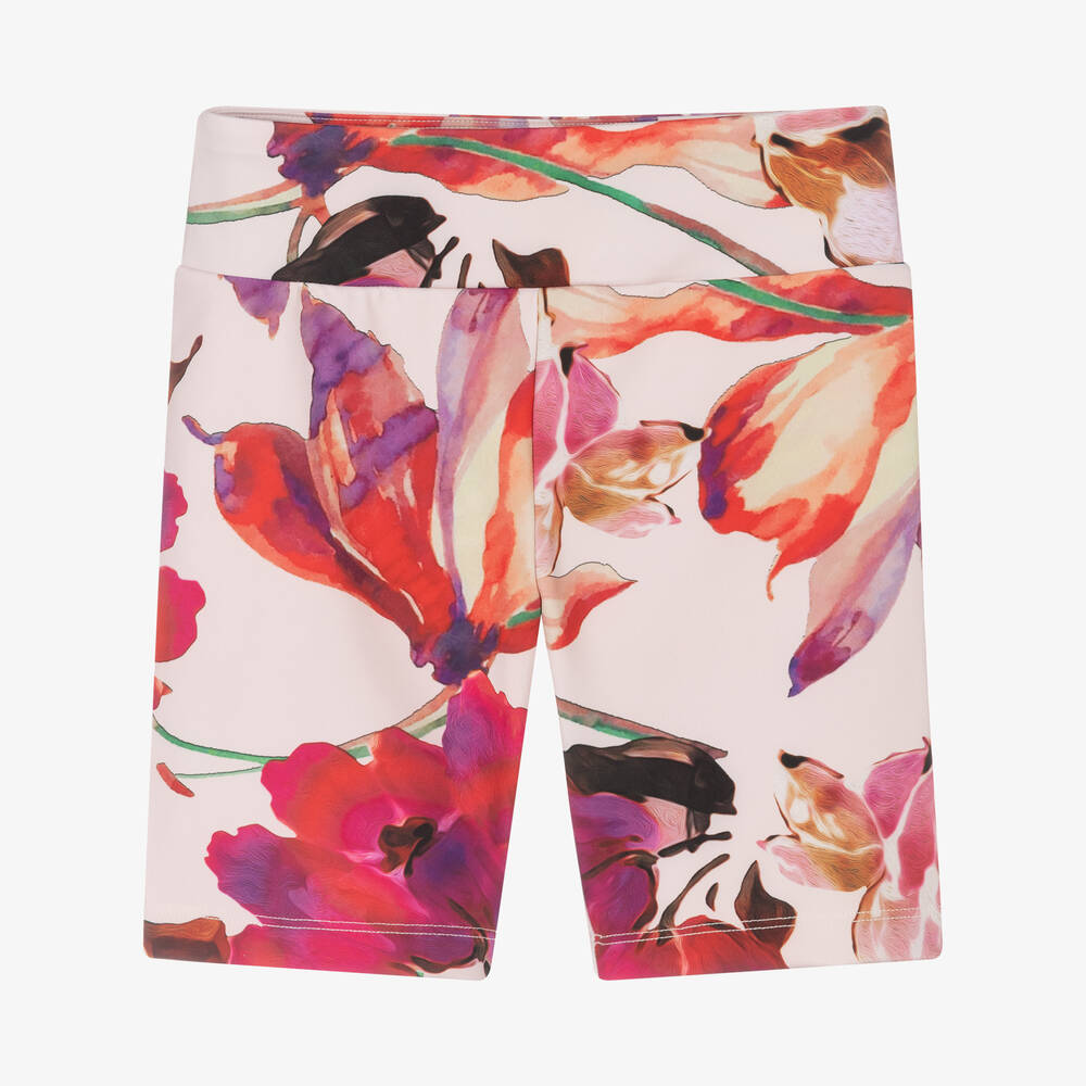 Guess - Girls Pink Floral Cycling Shorts | Childrensalon