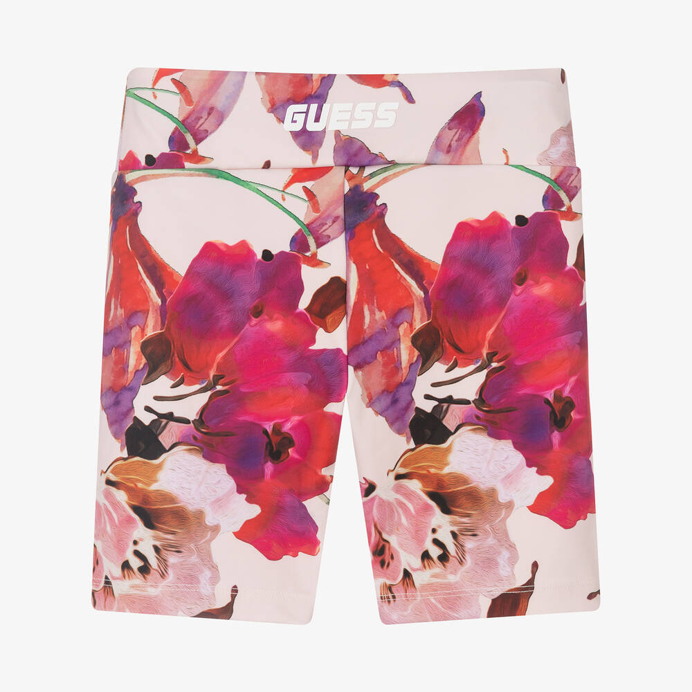 Guess-Розовые велосипедные шорты с цветами | Childrensalon Outlet