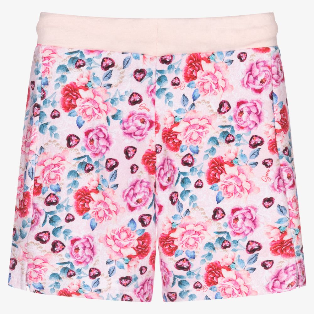 Guess-Girls Pink Floral Shorts | Childrensalon Outlet