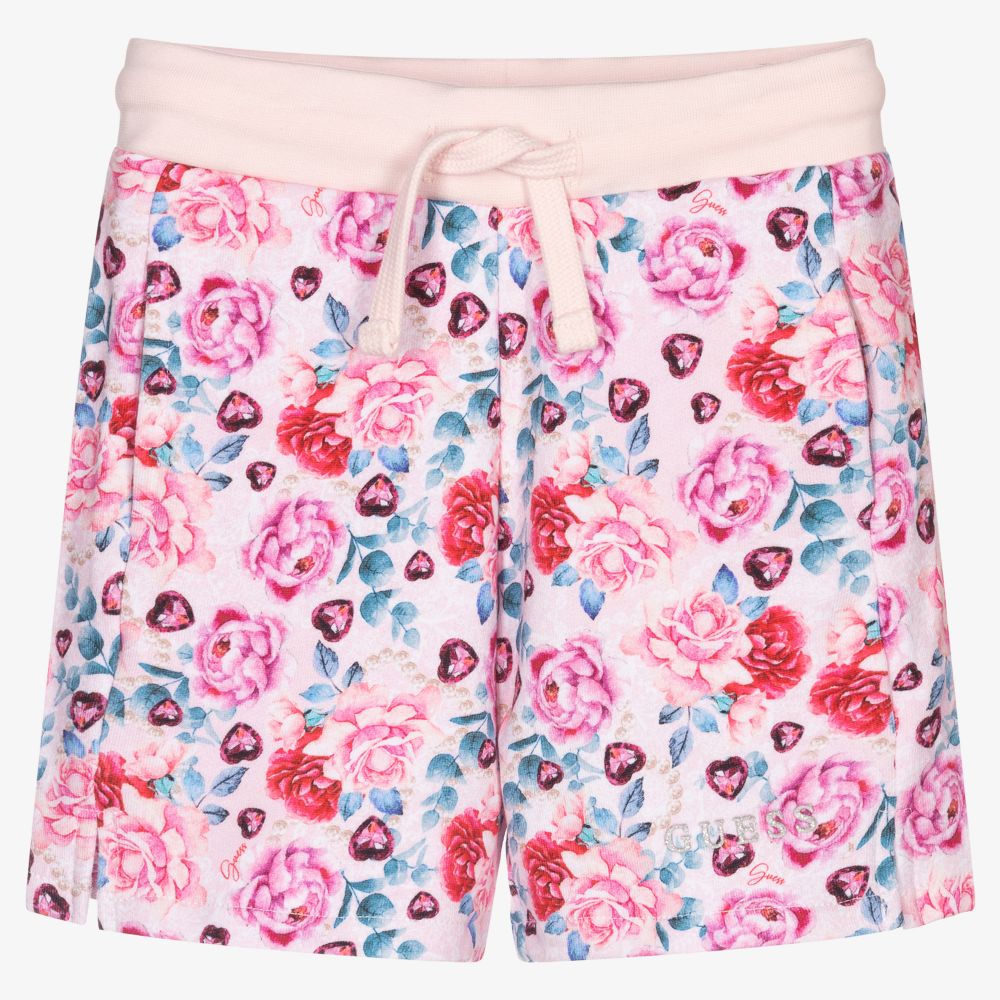 Guess-Girls Pink Floral Shorts | Childrensalon Outlet
