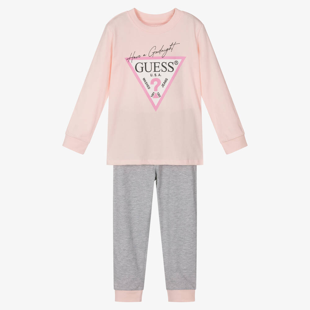 Girls Pink Grey Pyjamas