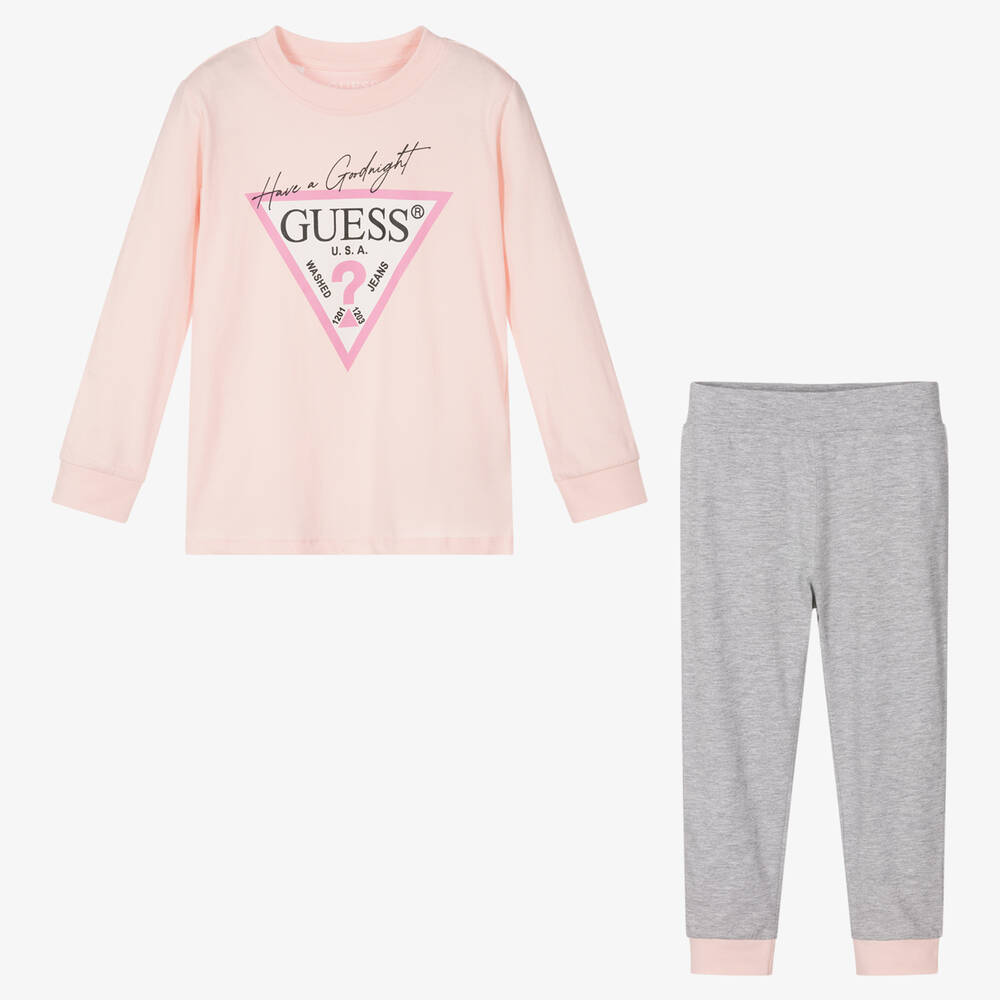 Guess-Girls Pink & Grey Pyjamas | Childrensalon Outlet
