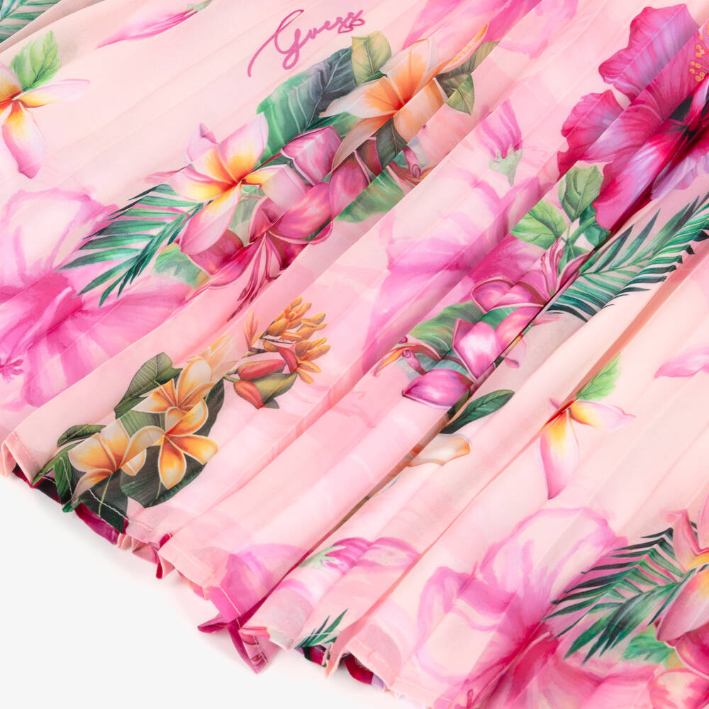 Guess-Girls Pink Hibiscus Summer Frock | Childrensalon Outlet
