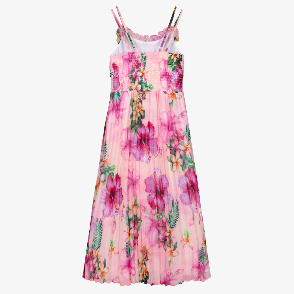 Guess-Girls Pink Hibiscus Summer Frock | Childrensalon Outlet