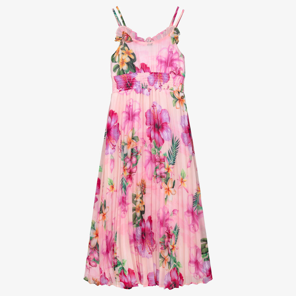 Guess-Girls Pink Hibiscus Summer Frock | Childrensalon Outlet