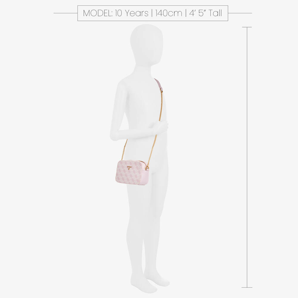 Guess-Girls Pink Jacquard Shoulder Bag (19cm) | Childrensalon Outlet