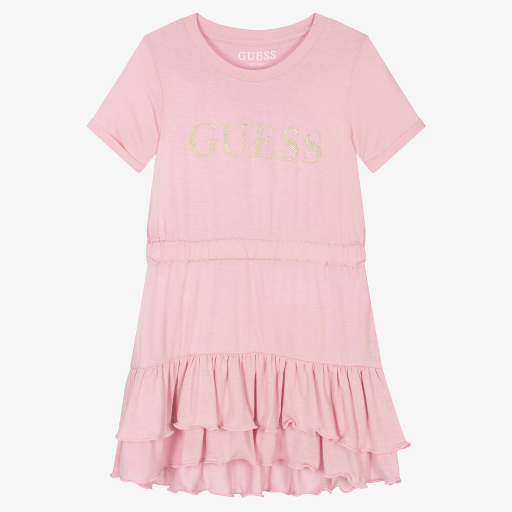 Guess - Robe rose en jersey fille | Childrensalon