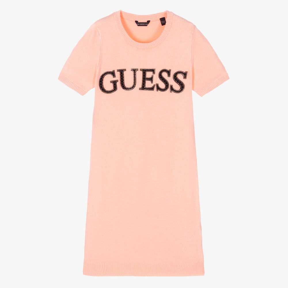 Guess - Розовое трикотажное платье для девочек | Childrensalon