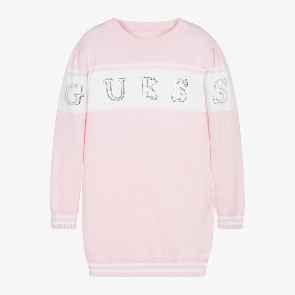 Guess-Girls Pink Knit Sweater Dress | Childrensalon Outlet