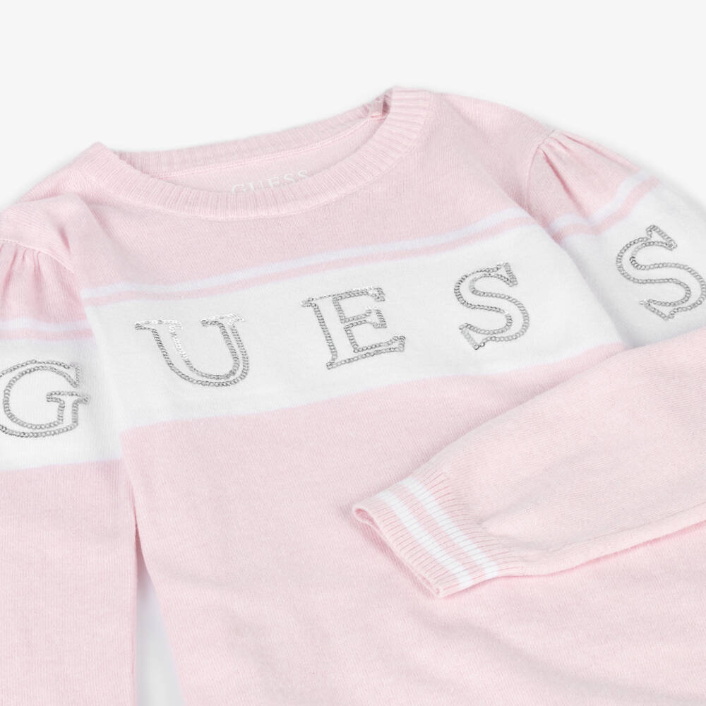 Guess-Girls Pink Knit Sweater Dress | Childrensalon Outlet