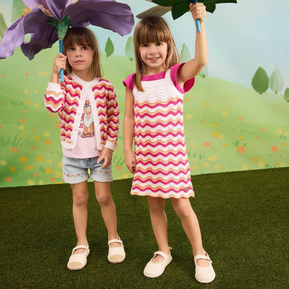 Guess-Girls Pink Knitted Frock | Childrensalon Outlet
