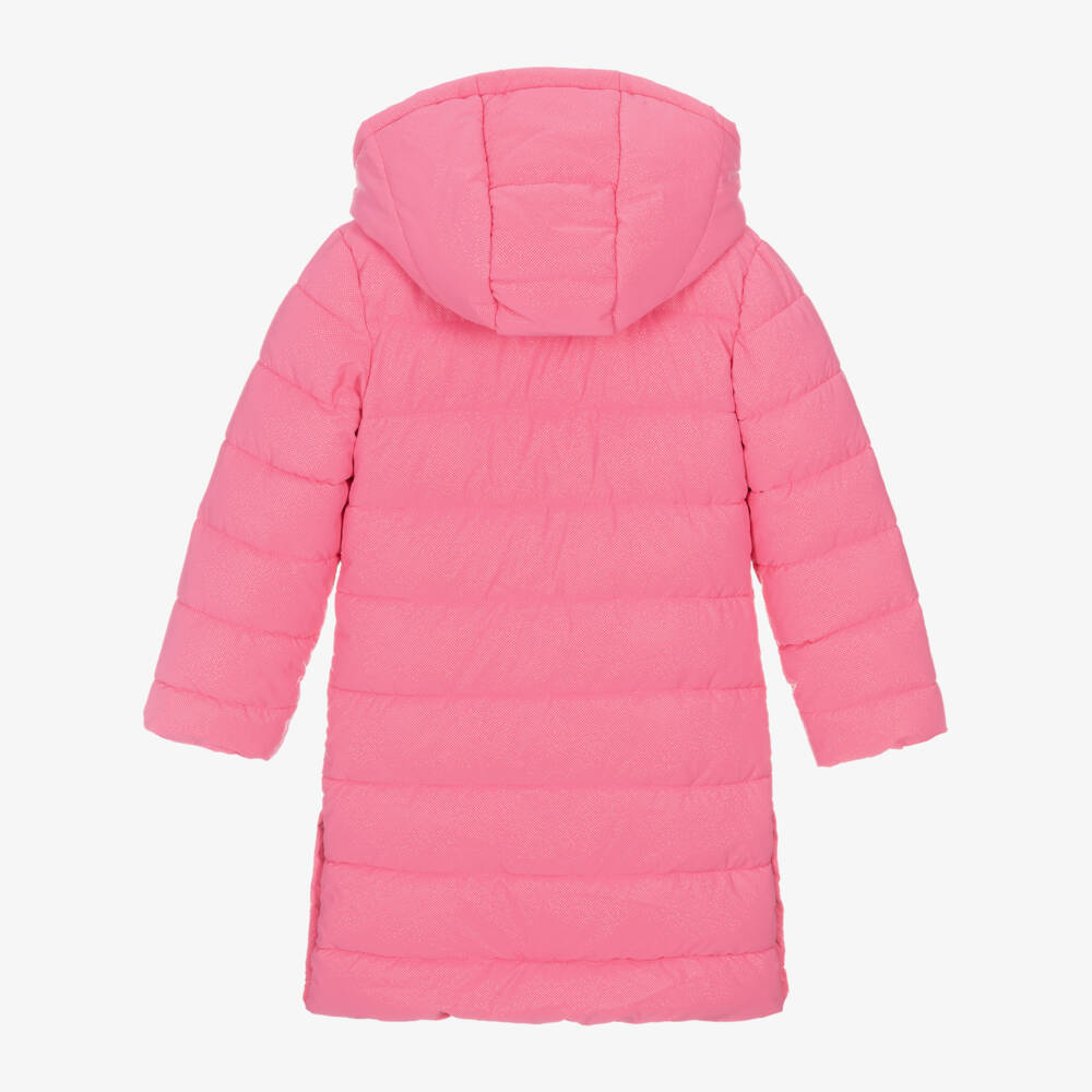 Guess-Girls Pink Logo Quilted Coat | Childrensalon Outlet