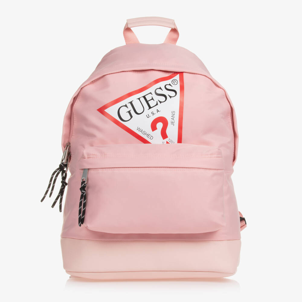 Guess-حقيبة ظهر بشعار المثلث لون زهري (39 سم) | Childrensalon Outlet