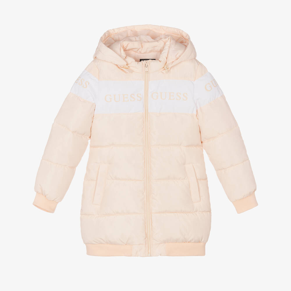 Guess - Doudoune longue rose Fille | Childrensalon