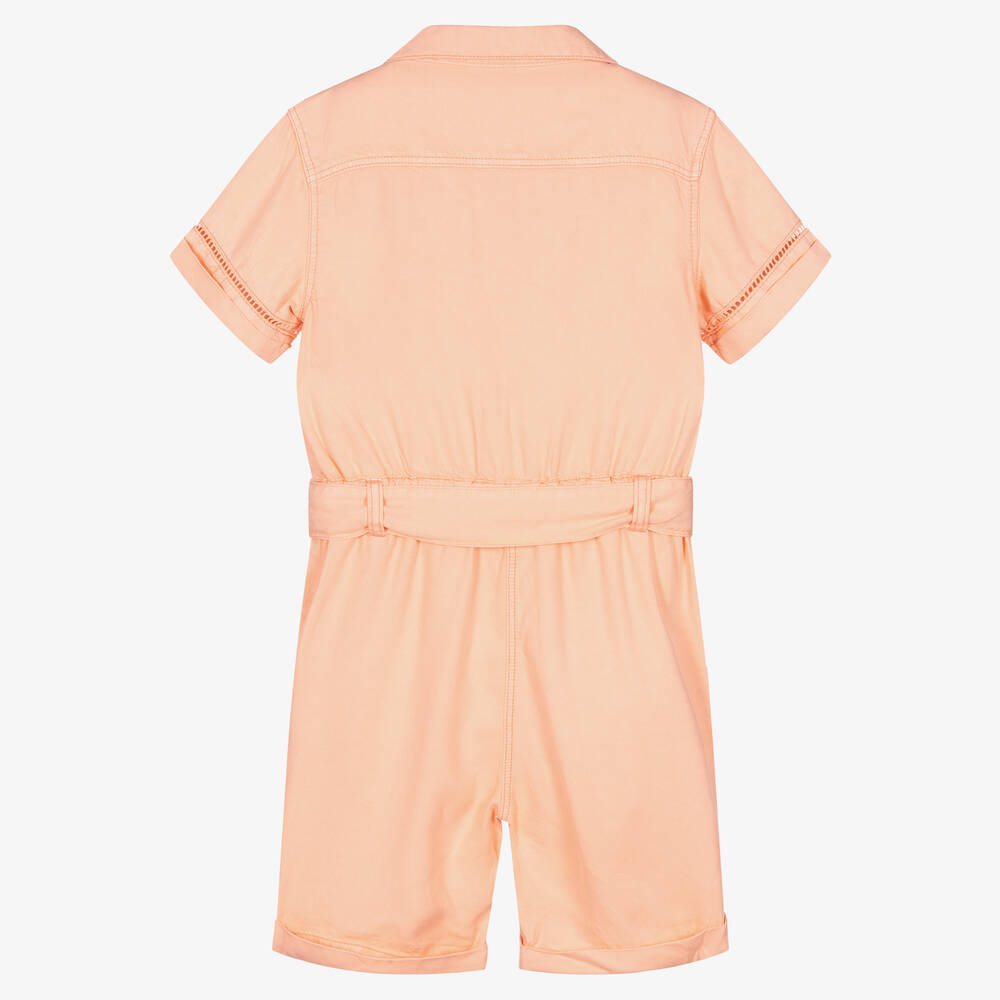 Guess-Girls Pink Lyocell Twill Playsuit | Childrensalon Outlet