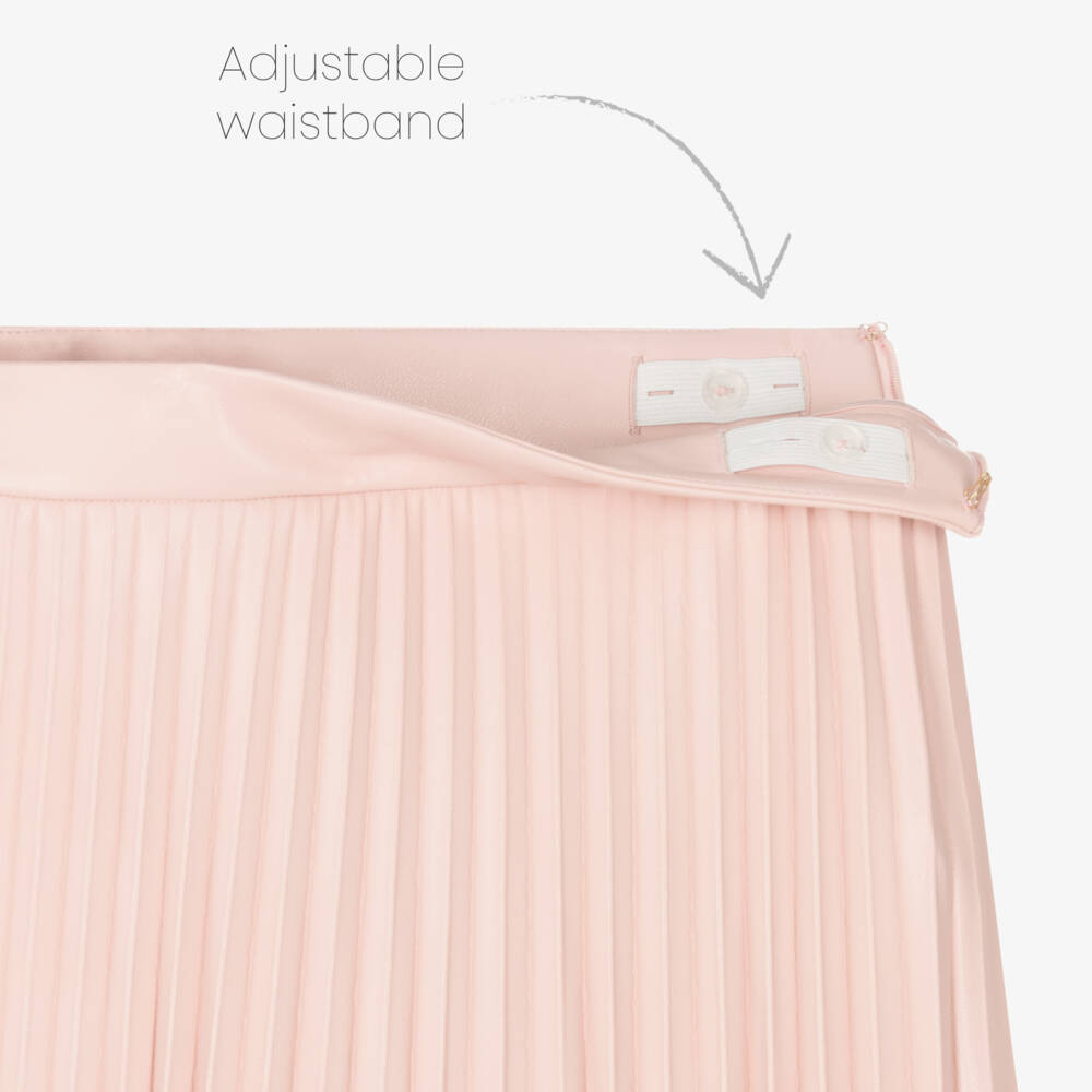 Guess-Girls Pink Pleated Faux Leather Skirt | Childrensalon Outlet