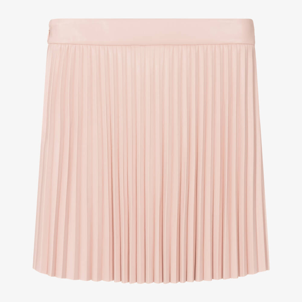 Guess-Girls Pink Pleated Faux Leather Skirt | Childrensalon Outlet