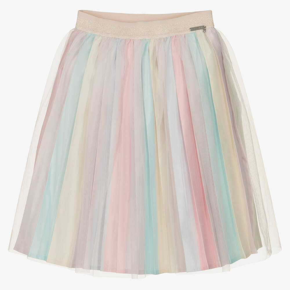 Guess - Розовая плиссированная атласная юбка | Childrensalon