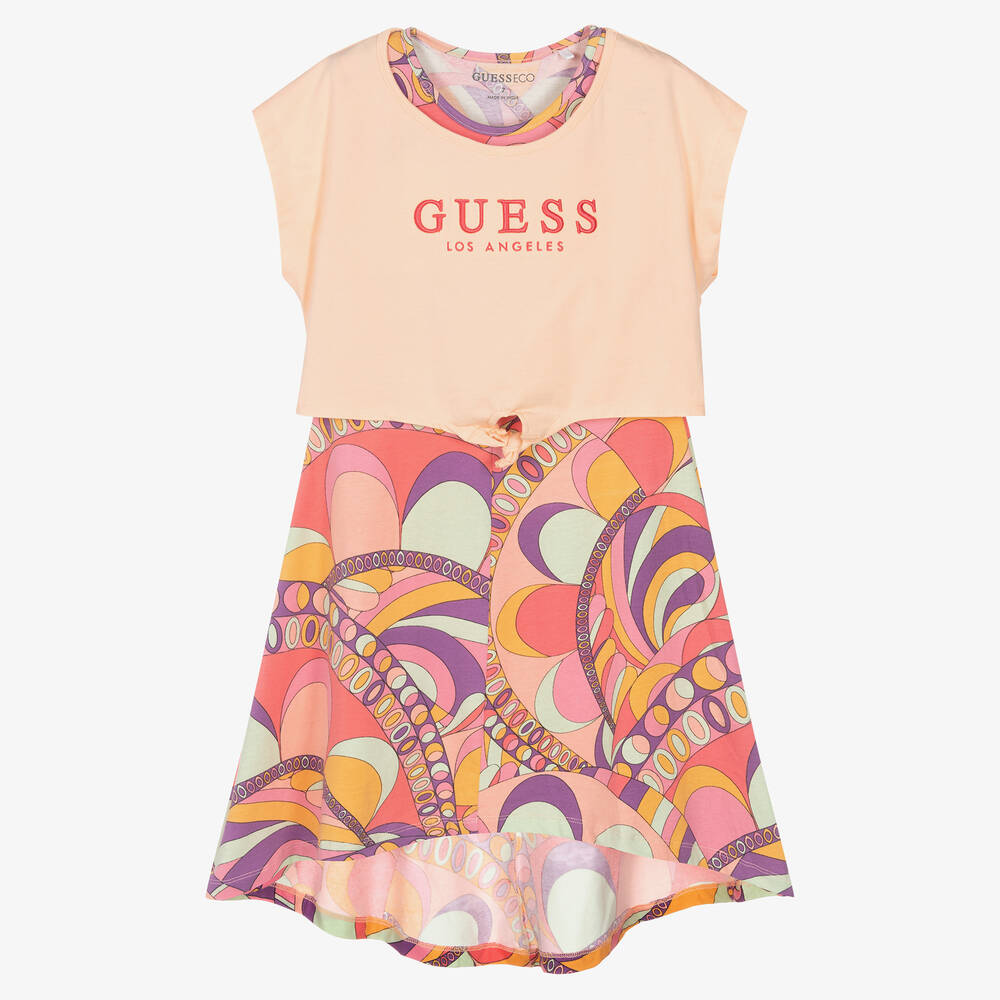 Guess - Girls Pink & Purple Jersey Dress | Childrensalon