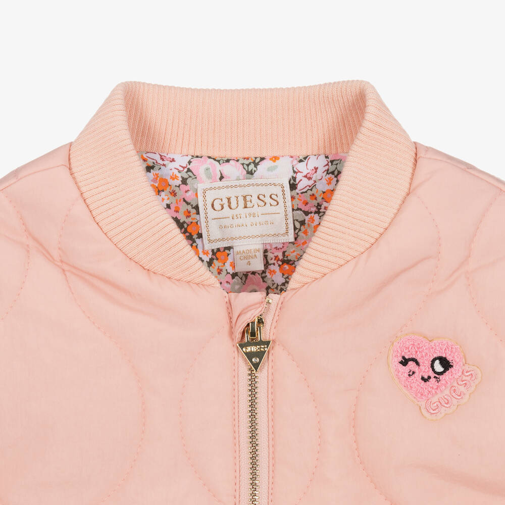 Guess Veste matelassee rose Fille Childrensalon Outlet