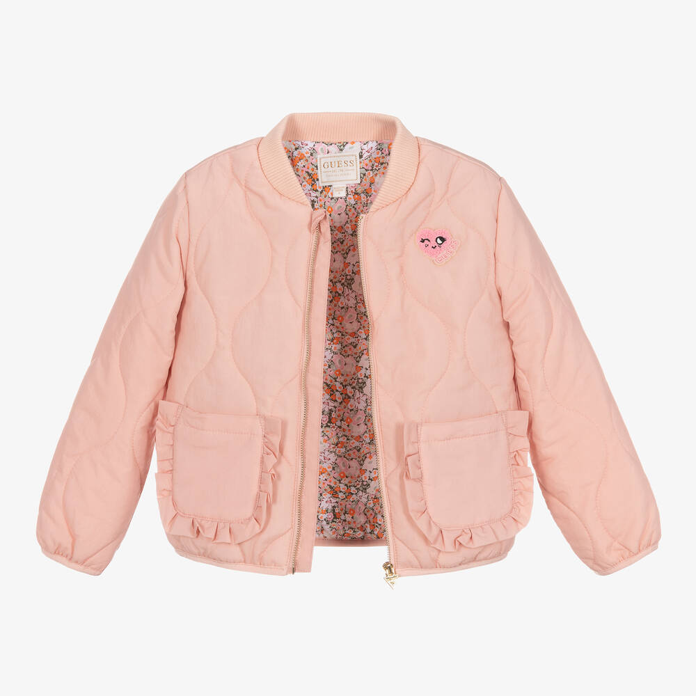 Guess-Girls Pink Quilted Jacket | Childrensalon Outlet