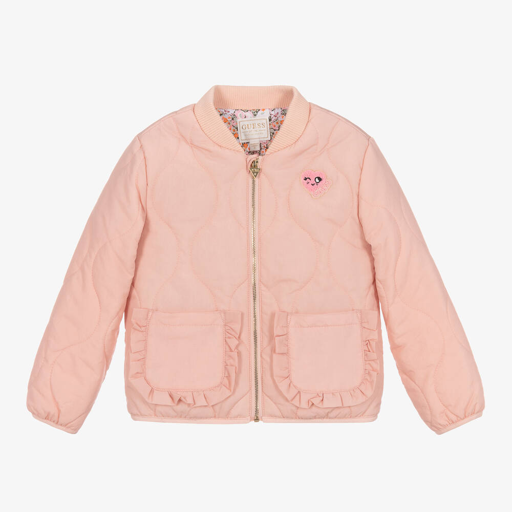 Guess - Girls Pink Quilted Jacket | Childrensalon