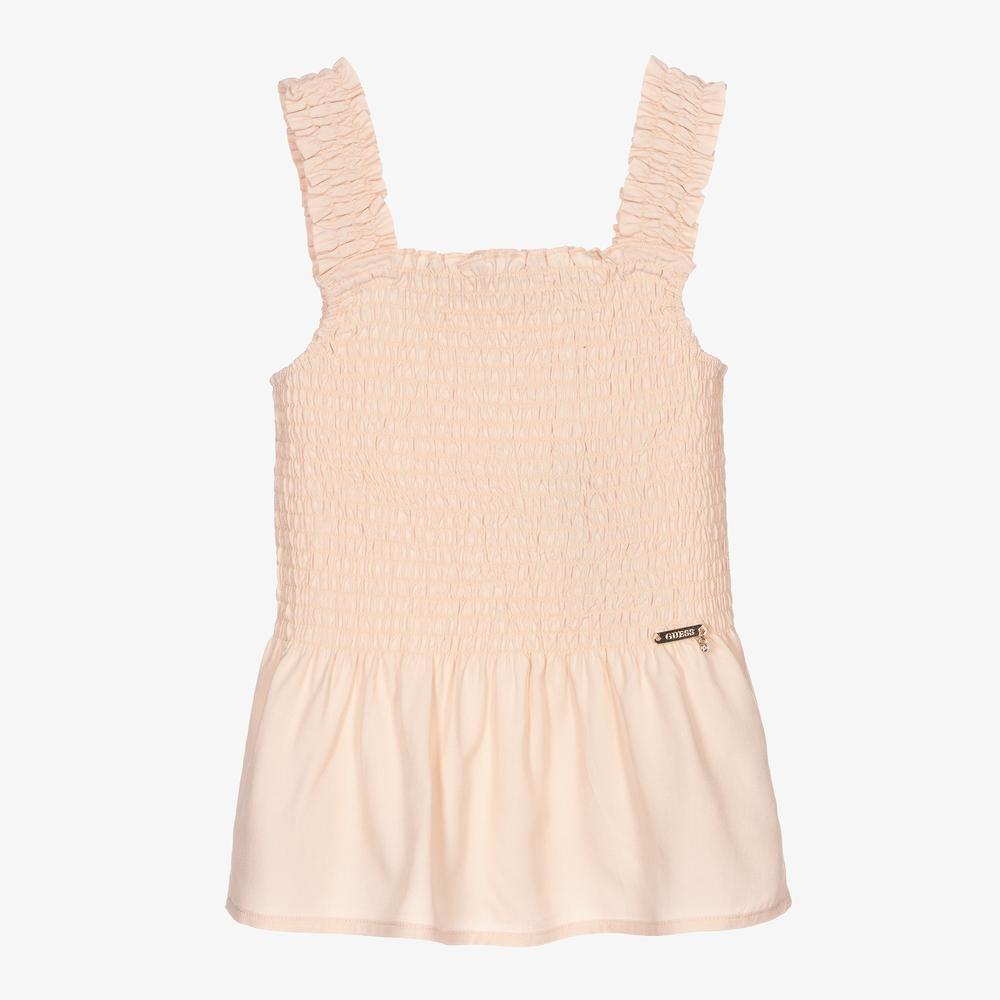 Guess - Girls Pink Ruched Top | Childrensalon