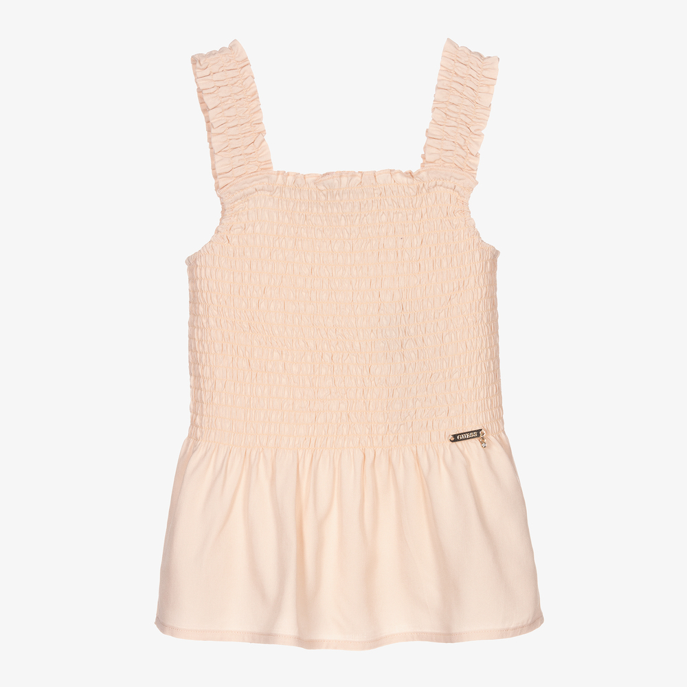 Guess - Rosa, gerafftes Top für Mädchen | Childrensalon