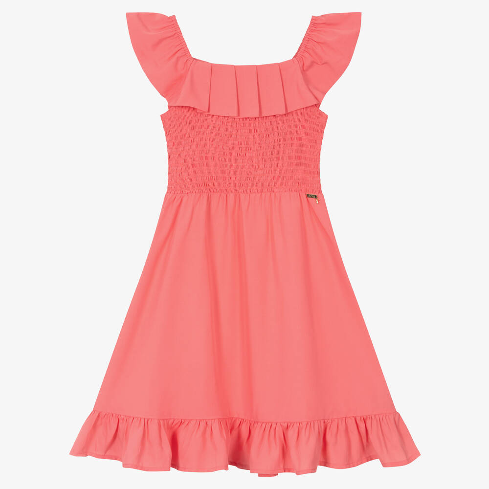 Guess - Розовое платье с рюшами | Childrensalon