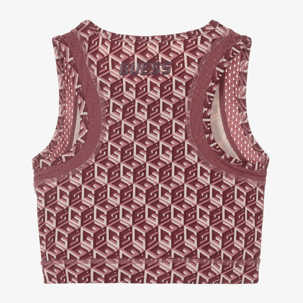 Guess-توب رياضي قصير لون زهري للبنات | Childrensalon Outlet