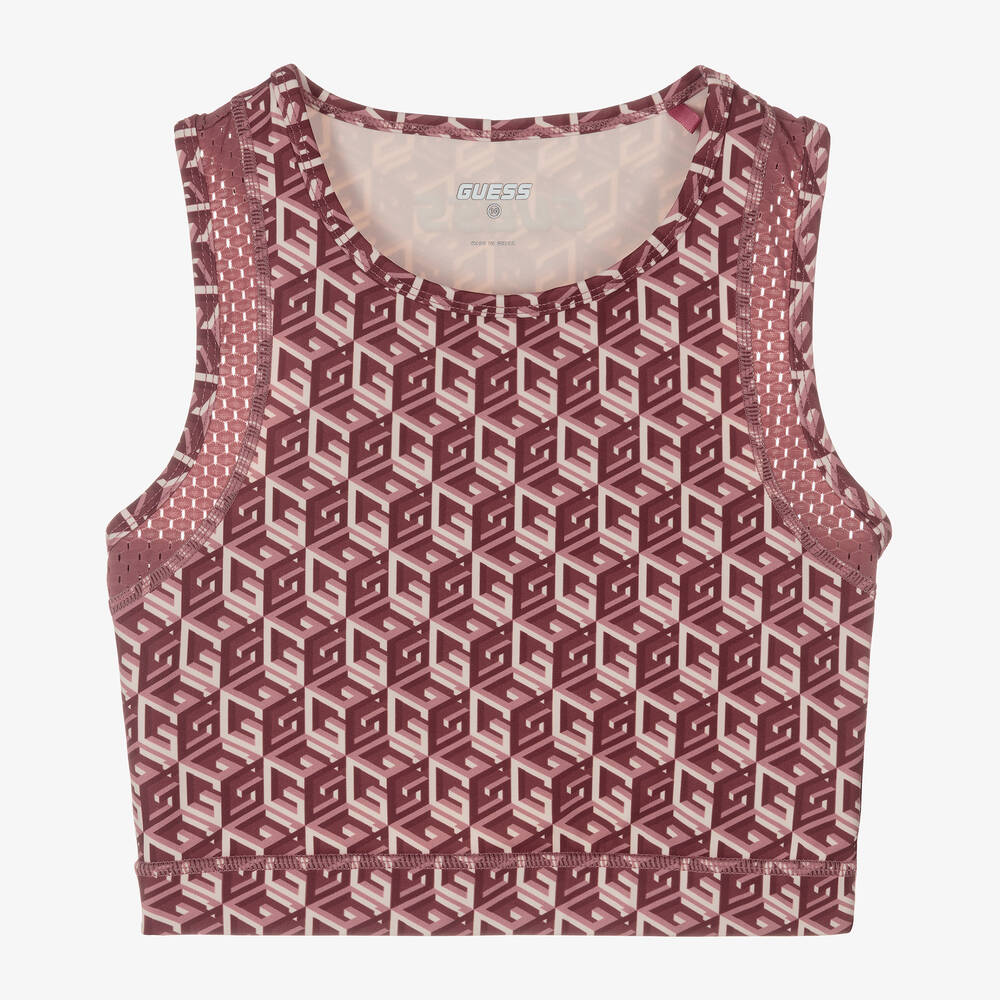 Guess - Girls Pink Sports Crop Top | Childrensalon