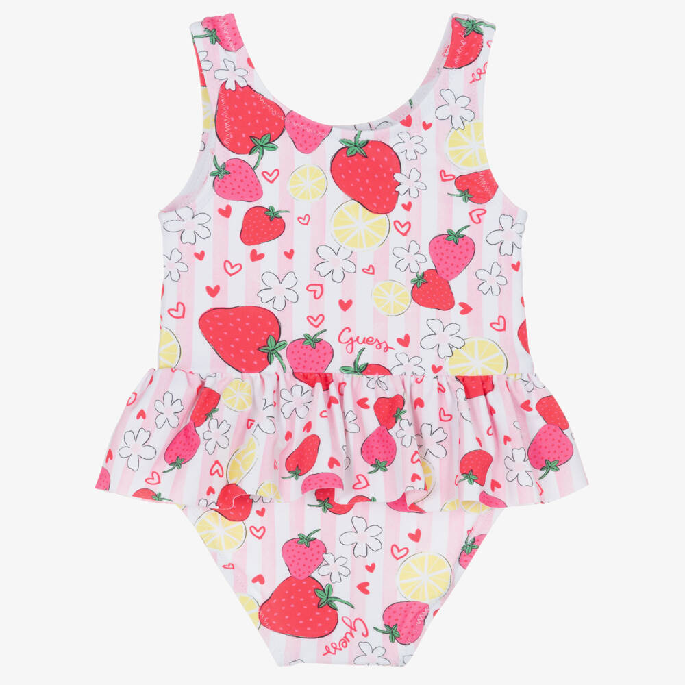 Guess-Girls Pink Strawberry Swimsuit | Childrensalon Outlet