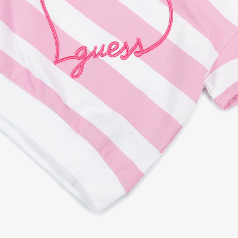 Guess-Хлопковая толстовка в розовую полоску для девочек | Childrensalon Outlet