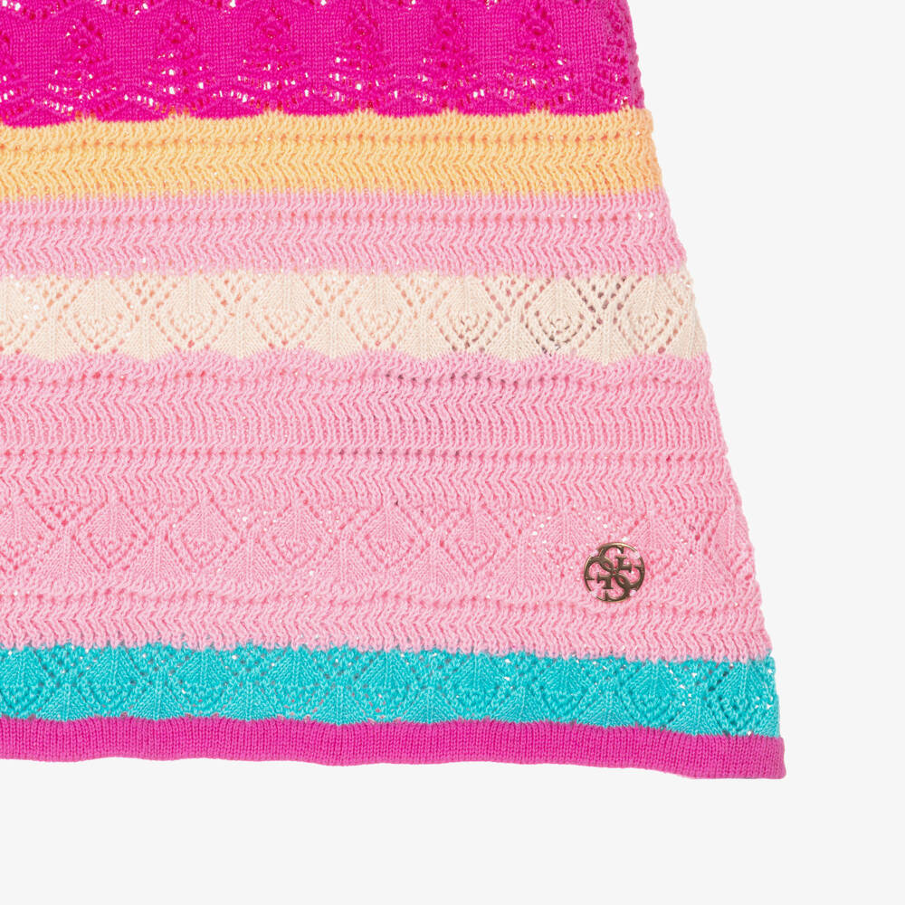 Guess-Girls Pink Striped Knit Frock | Childrensalon Outlet