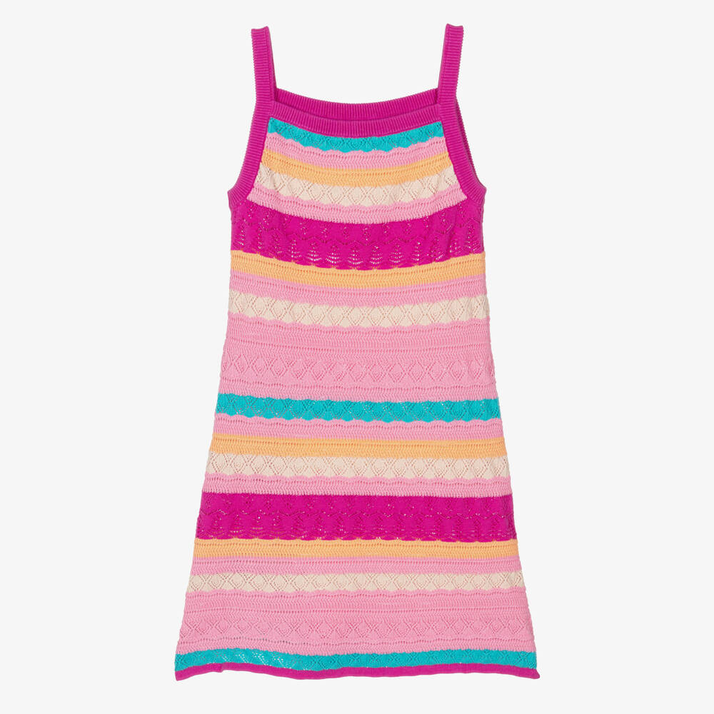 Guess-Girls Pink Striped Knit Frock | Childrensalon Outlet