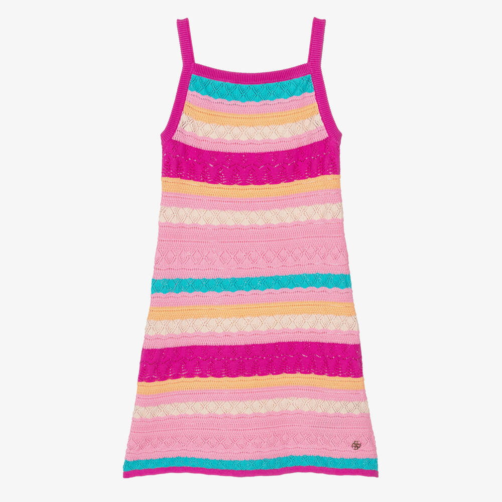 Guess-Girls Pink Striped Knit Frock | Childrensalon Outlet