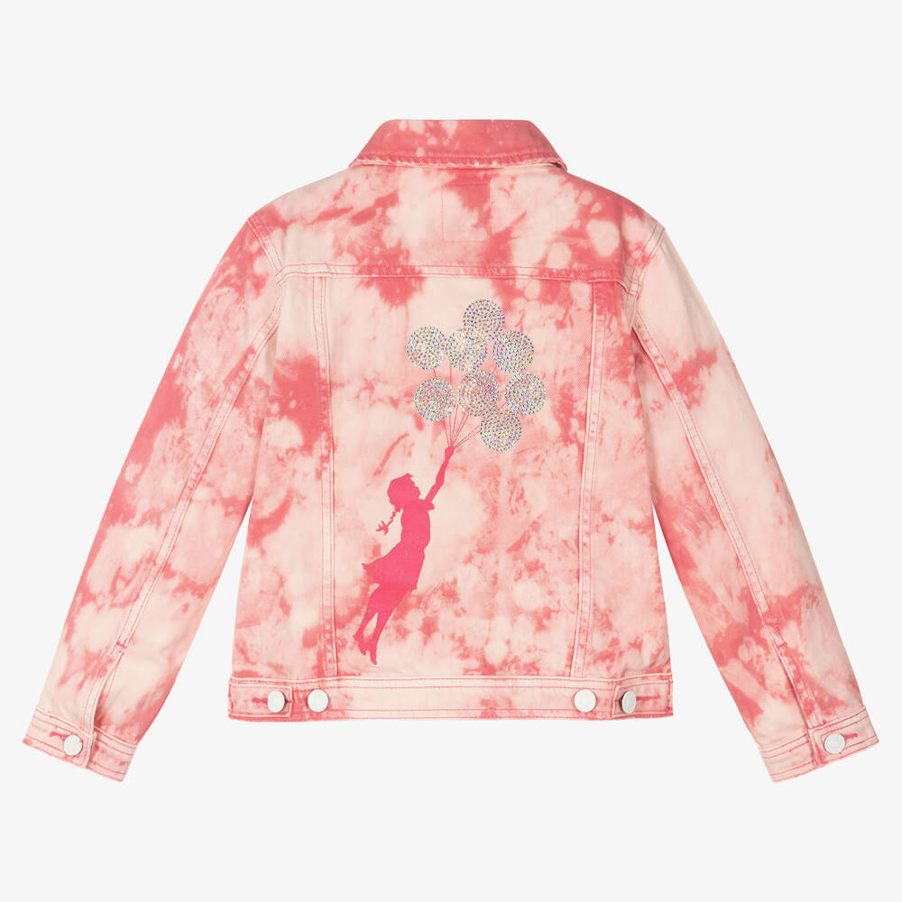 Guess-جاكيت قطن دنيم لون زهري للبنات | Childrensalon Outlet