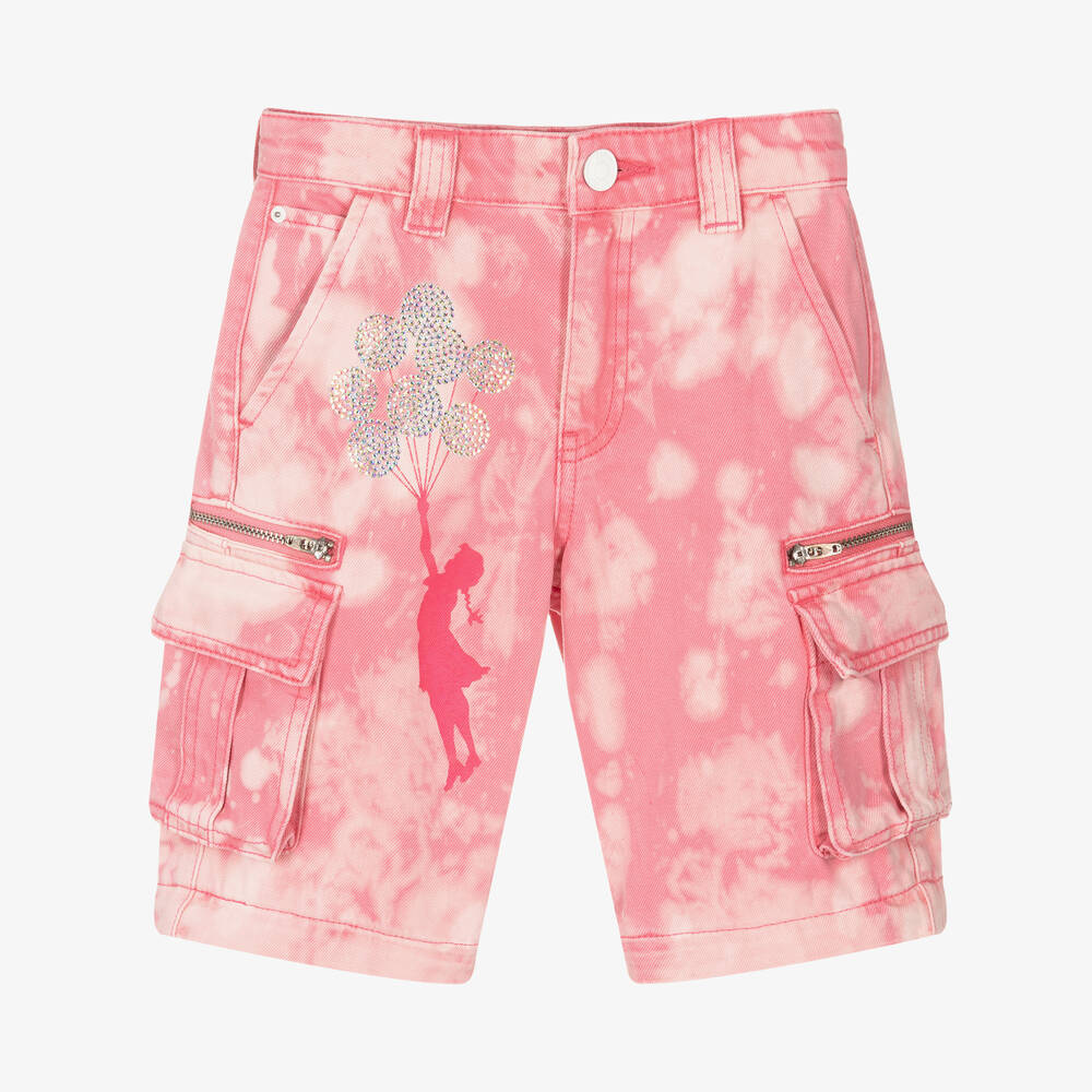Guess-Girls Pink Tie-Dye Banksy Denim Jeans | Childrensalon Outlet