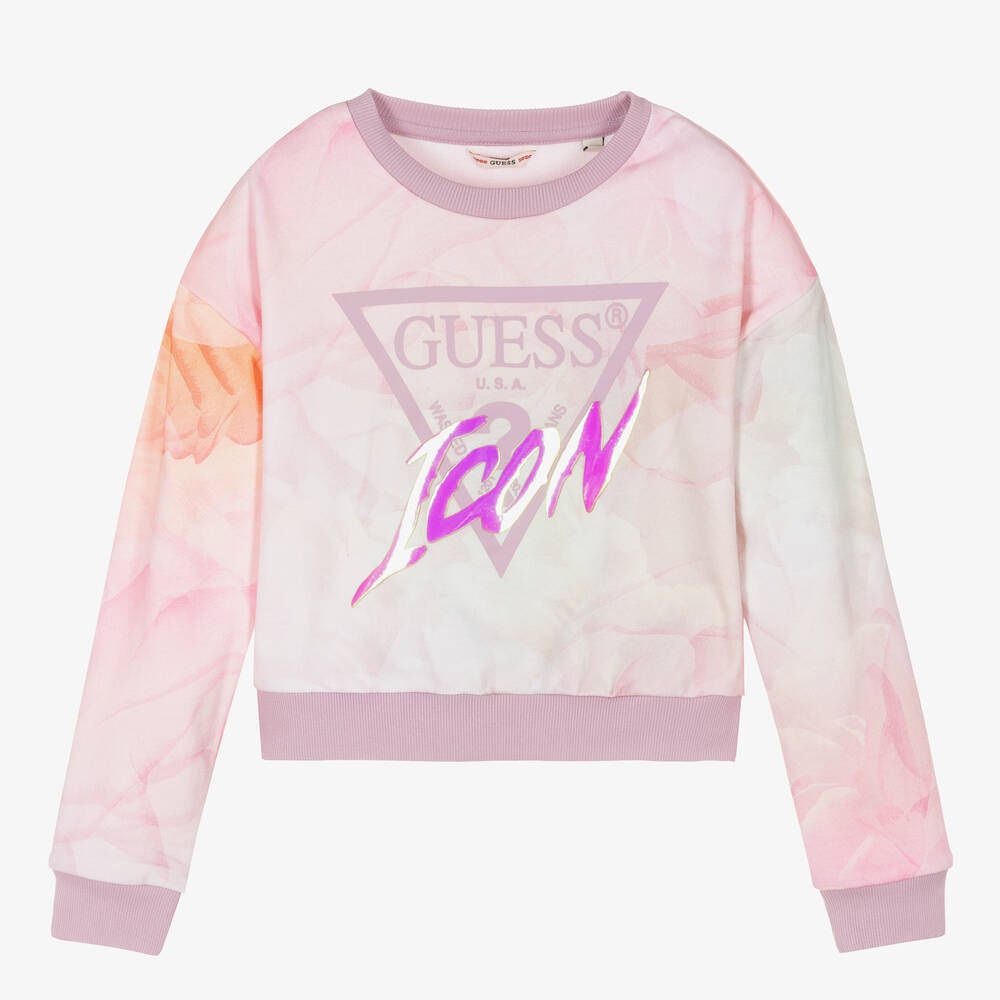 Guess - Girls Pink Tie-Dye Sweatshirt | Childrensalon