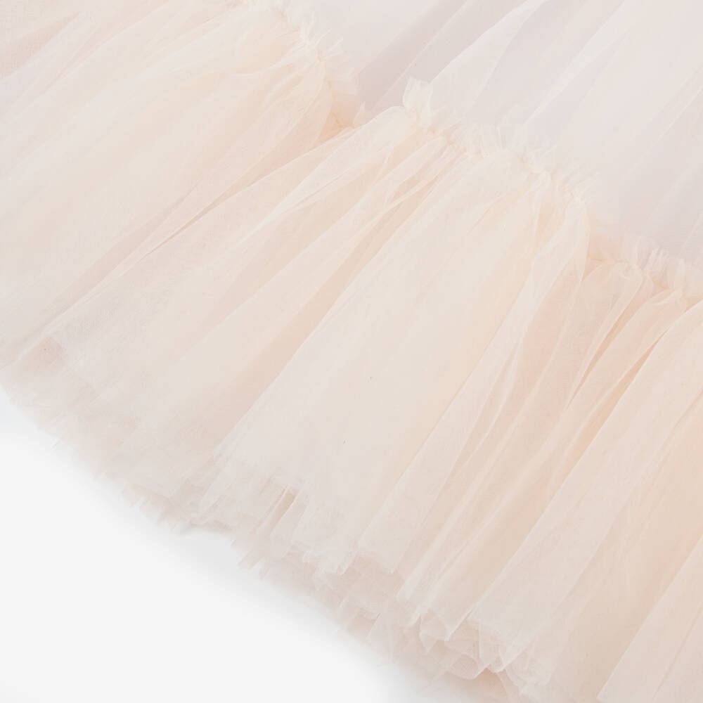 Guess-فستان فاخر للبنات من التول والقطن باللون الوردي | Childrensalon Outlet