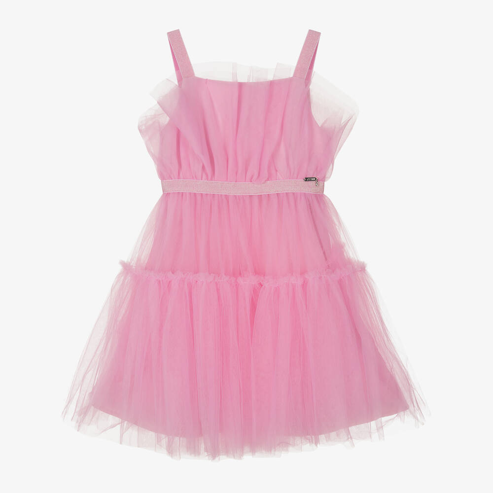 Guess-Girls Pink Tulle Dress | Childrensalon Outlet