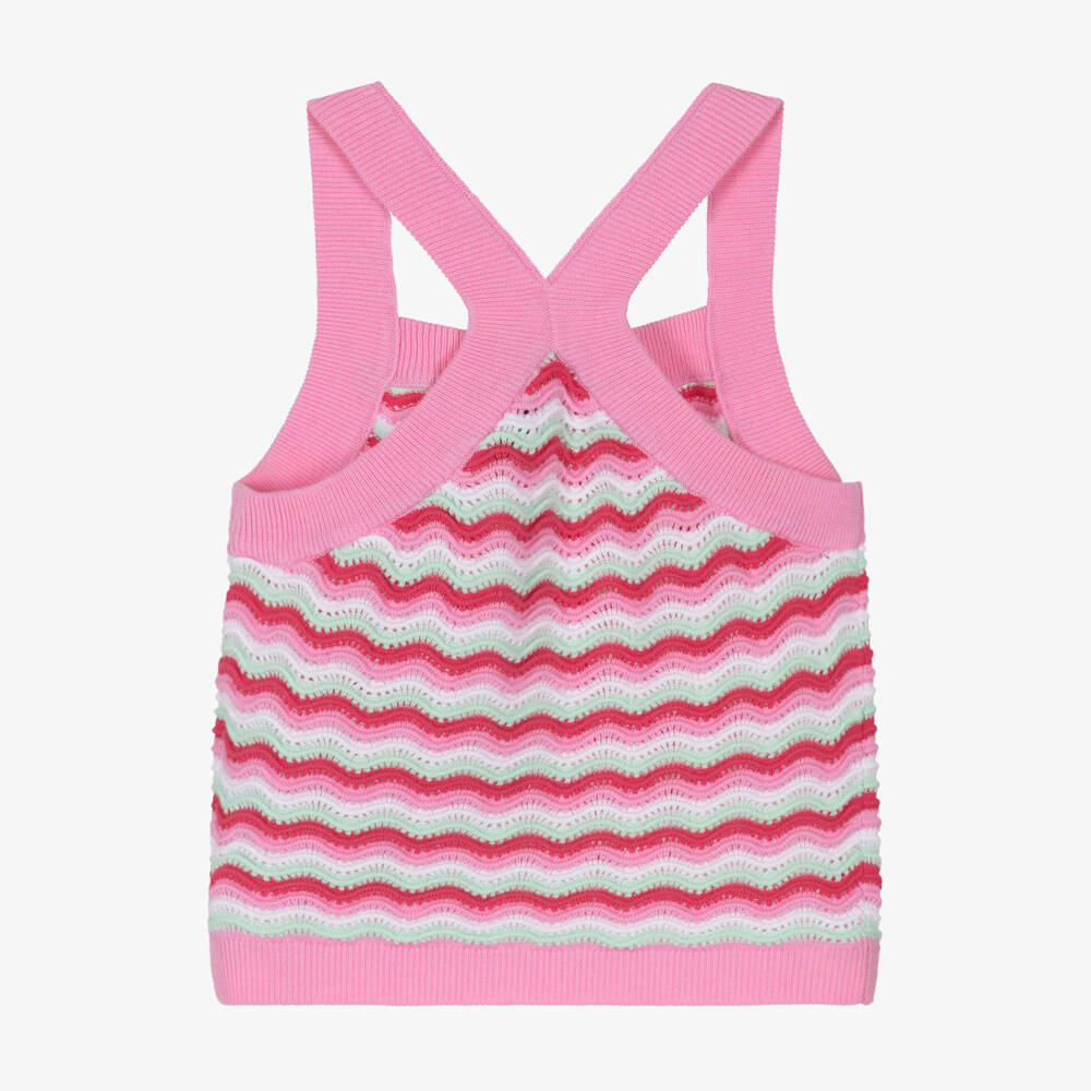 Guess-Girls Pink Wave Stripe Knit Tank | Childrensalon Outlet