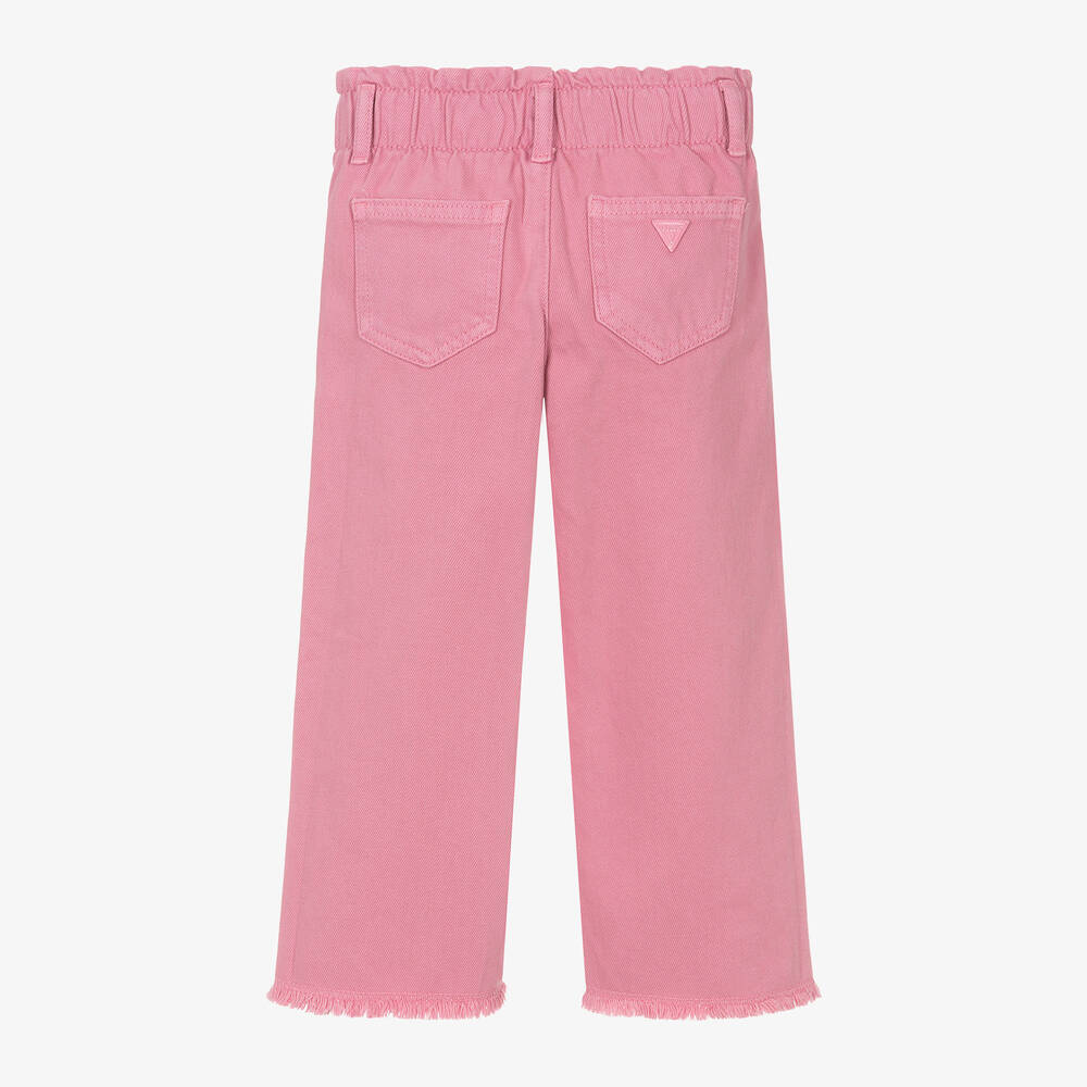 Guess-Girls Pink Wide-Leg Denim Jeans | Childrensalon Outlet