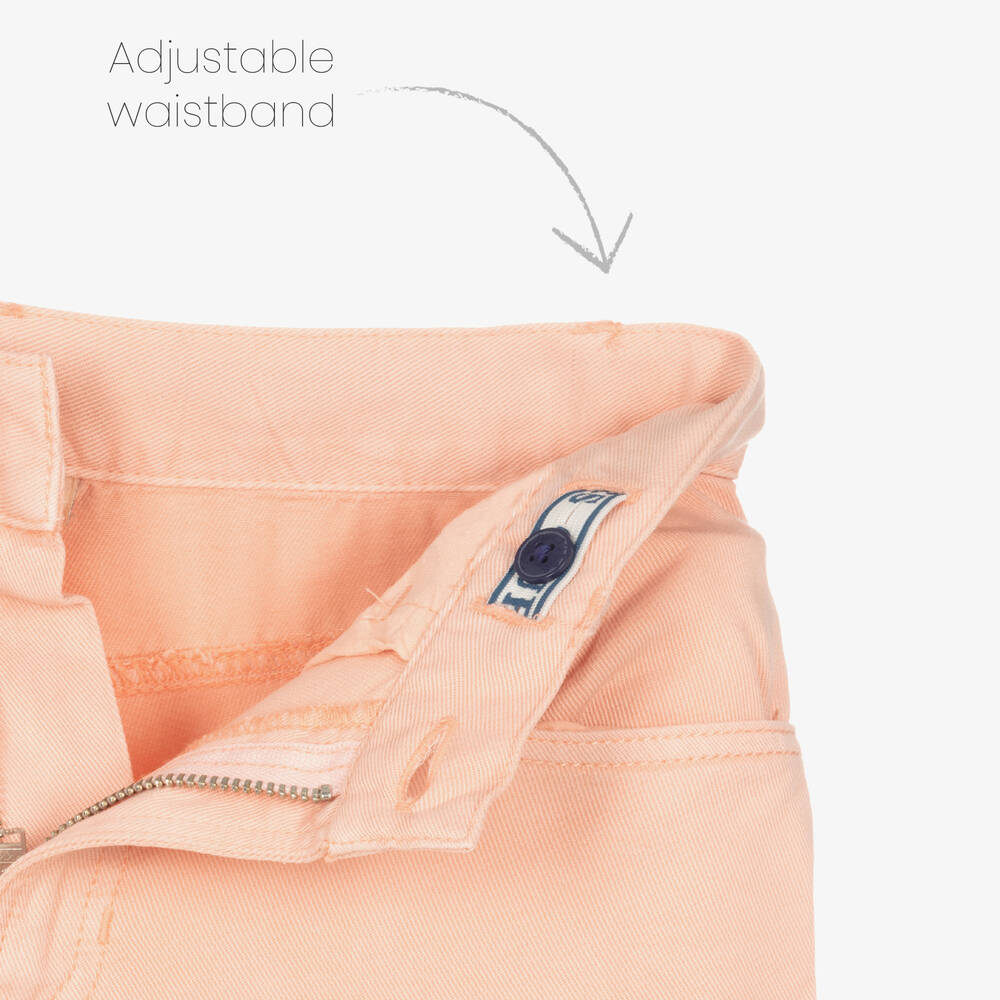 Guess-Girls Pink Wide-Leg Twill Jeans | Childrensalon Outlet