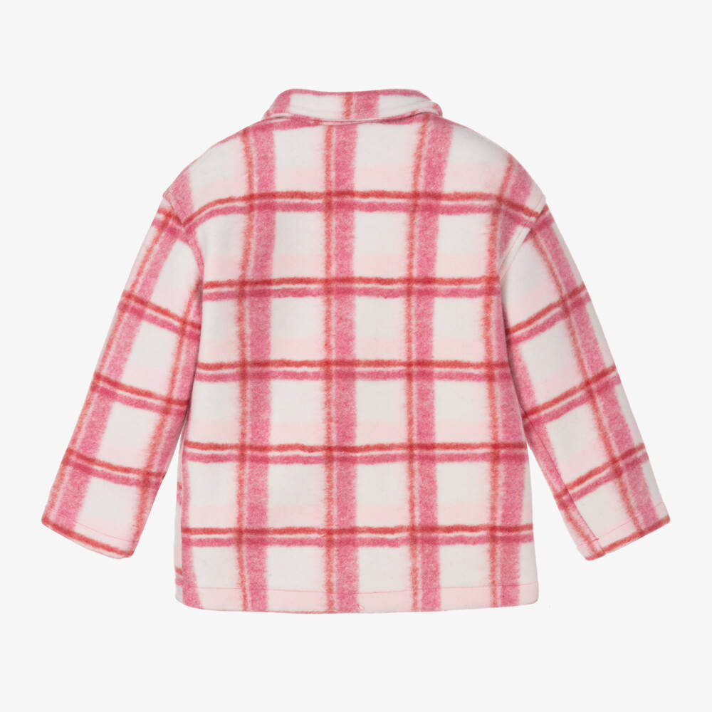 Guess-Girls Plaid Pink Shacket | Childrensalon Outlet
