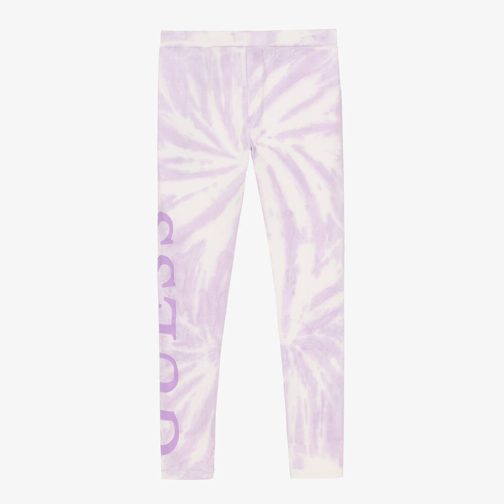 Guess-Girls Purple Cotton Tie-Dye Leggings | Childrensalon Outlet