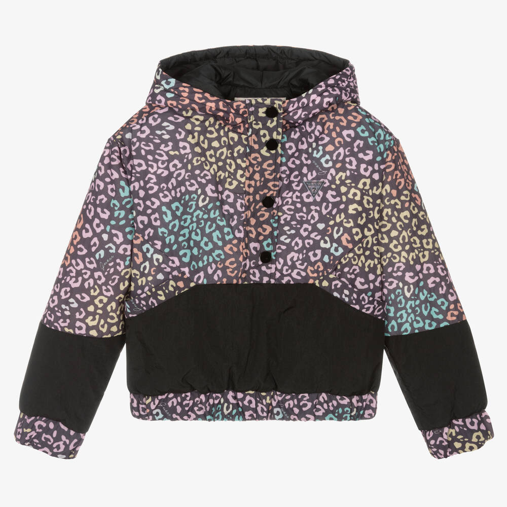 Guess - Girls Purple Leopard Jacket | Childrensalon