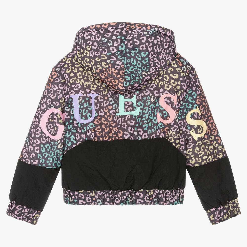 Guess-Girls Purple Leopard Jacket | Childrensalon Outlet